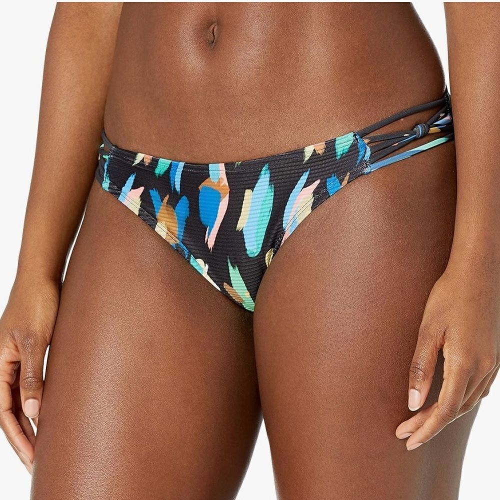 NWT EIDON Women's Standard Updated Low Rider Mid Rise Bikini Bottom Side Knot S